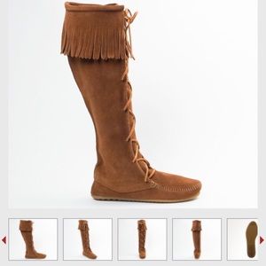 Front lace moccasin boots